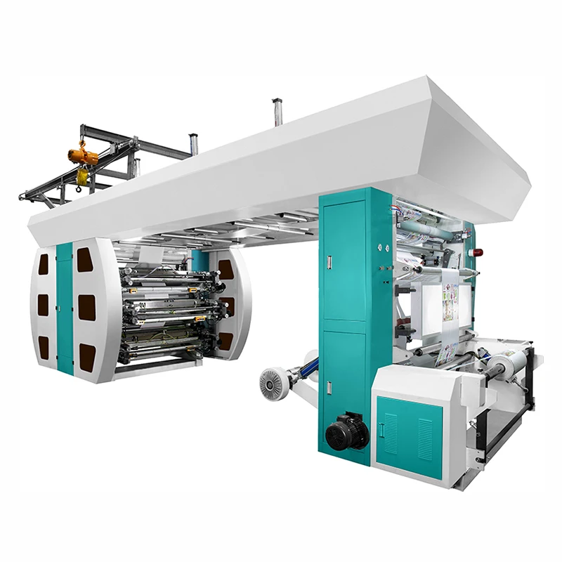 Flexo Printing Machine 6 Color Roll Flexographic Printer High Speed Label Graphic PP Non Woven Bag Printing Mahine 380V 4 Color