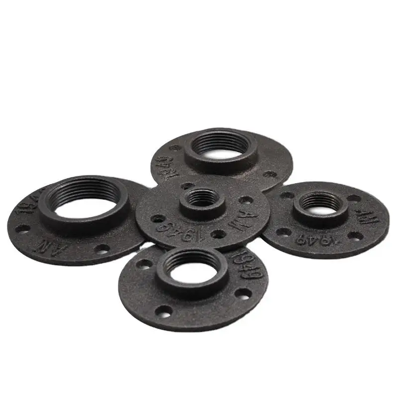 11/4inch cast iron pipe fittings floor flange with BS thread for 4 Tier Rustic Metal Floating Shelves