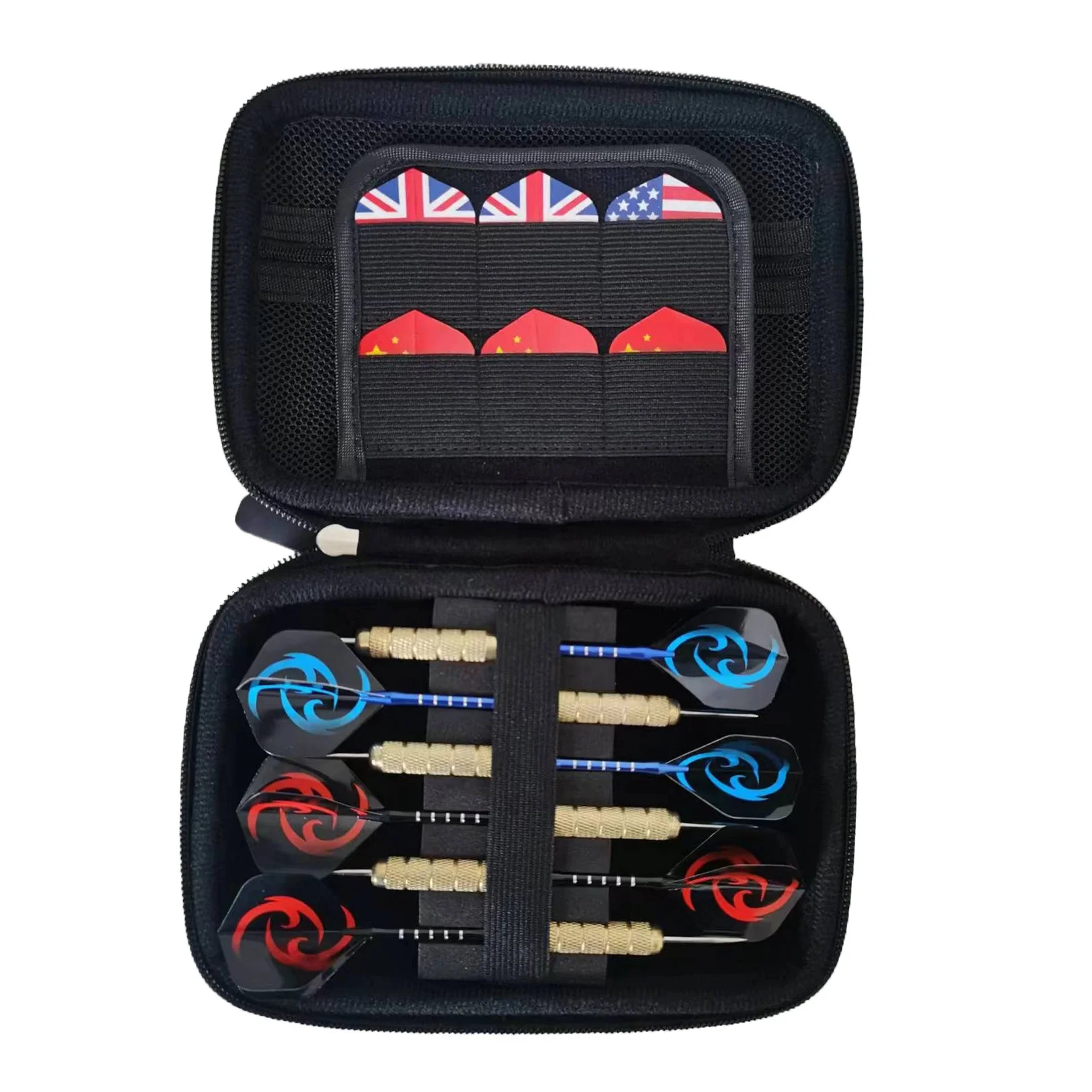 Leather EVA Hard Shell 6 Darts Carrying Case for Soft Tip and Steel Tip Dart
