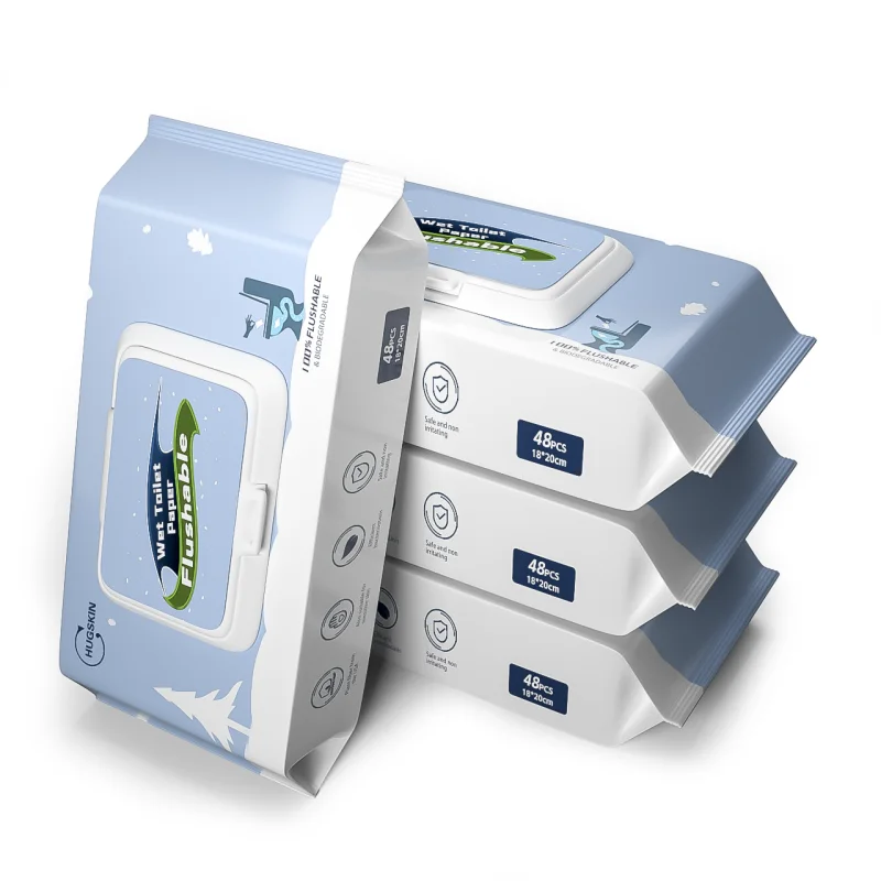 New design 100% cotton Customized 80pcs Hygiene Butt Cleaning Tissue Biodegradable Toilet Wipes for Toilet