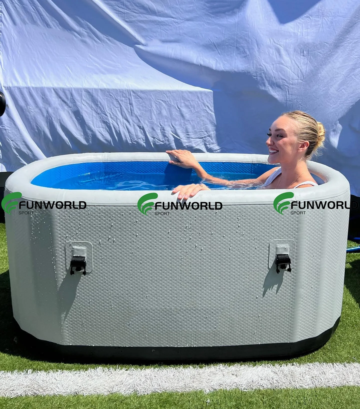 Funworldsport OEM/ODM Inflatable Ice Baths Cold Plunge Bath Inflatable Bath Tub With Pump For Adult