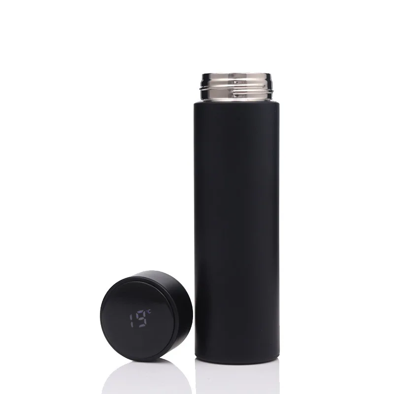 Stainless steel termo digital tumbler vacuum insulated temperature flask smart led thermo water bottle with temperature display