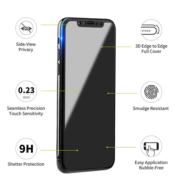 Лидер продаж Amazon антишпионское закаленное стекло Защита экрана для Iphone 11 12 13 Pro Max Xs Xr X