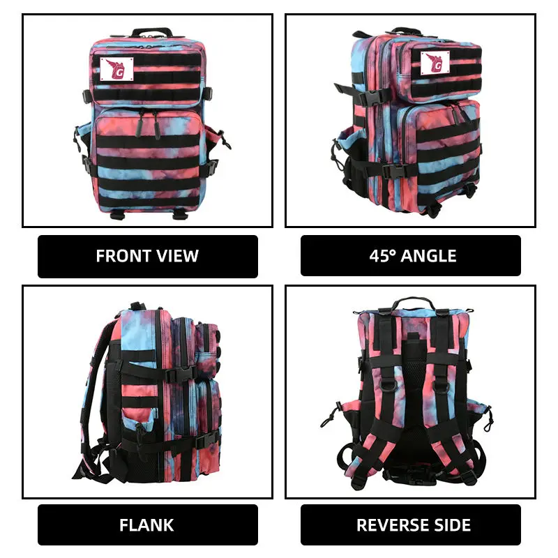 Wholesale 25L Camping Pack Hiking Tactical Backpacks Durable 900D Oxford Gym Rucksack Backpack with Water Bottle Holder