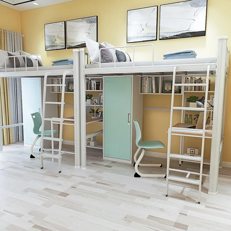 bunk bed education furniture adult loft bed with desk for students