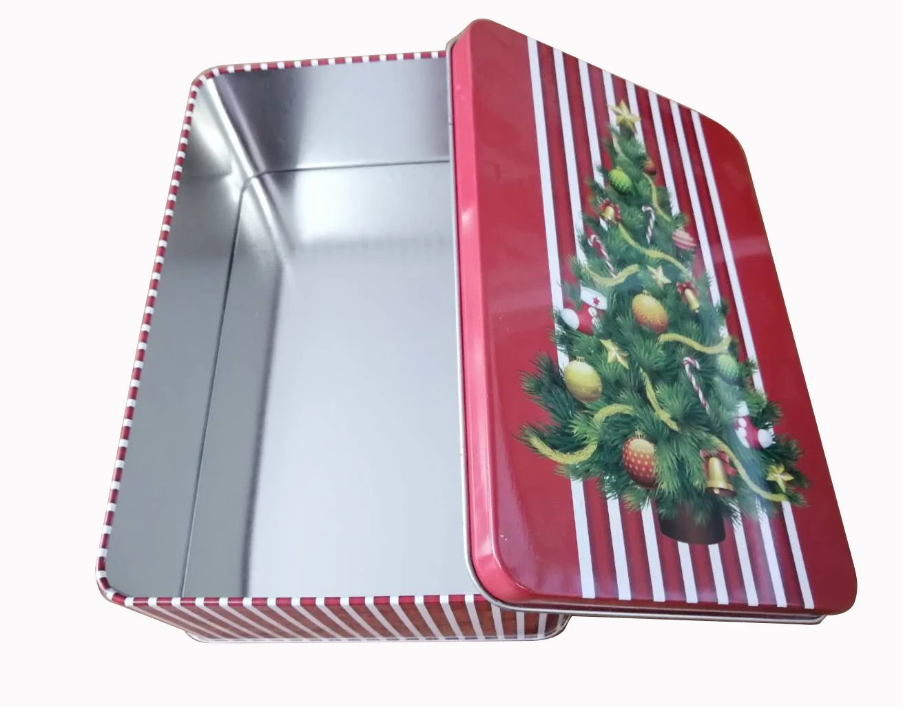Подарочная упаковка на заказ Рождественская Квадратная Металлическая жестяная коробка для