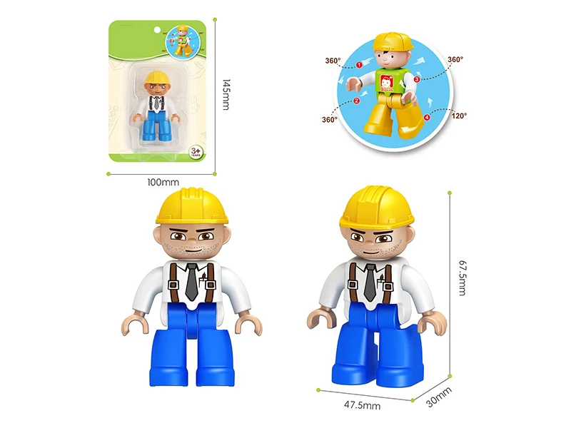 Hot Sale Educational Building Block Toy Plastic Children Diy Assemble Building Block Toy Cartoon Dolls Action Toy