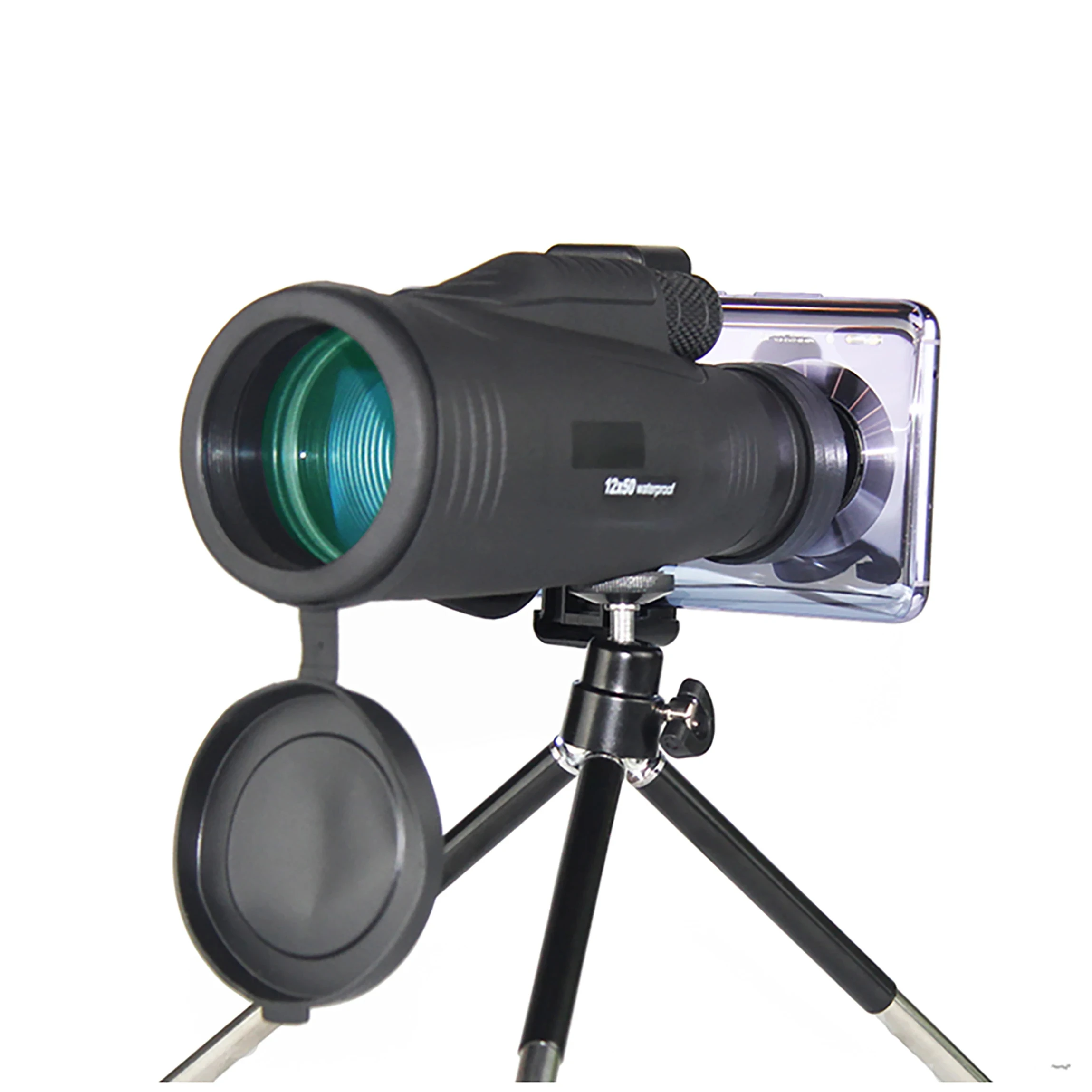 New Design  12x50 Large Caliber Game Watching Hiking  Portable One Hand Using Monocular