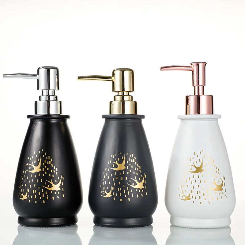 Nordic Luxury Bathroom soap dispensers Set European style glass soap dispensers Bathroom Set toilet organizer