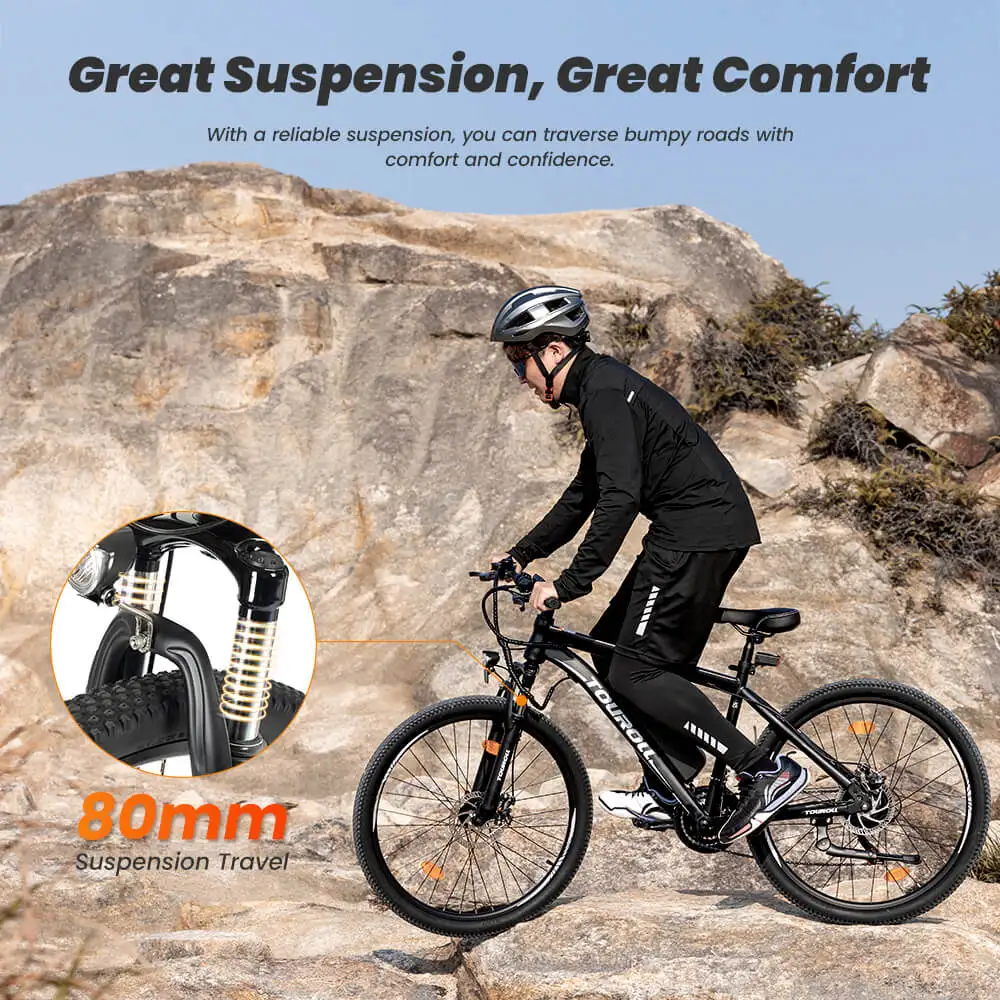 EU Stock 36V 13Ah Touroll U1 29-дюймовая внедорожная шина Электрический MTB велосипед Shimano 21-ступенчатый дисковый тормоз Ebike с двигателем 250 Вт