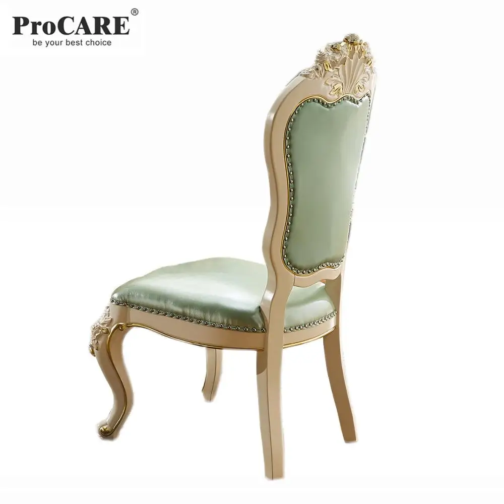 Italian French Modern Luxury Heavy Leather Cushion Upholstered Dining Room Restaurant Hotel Kitchen Solid Wood Dining Chair