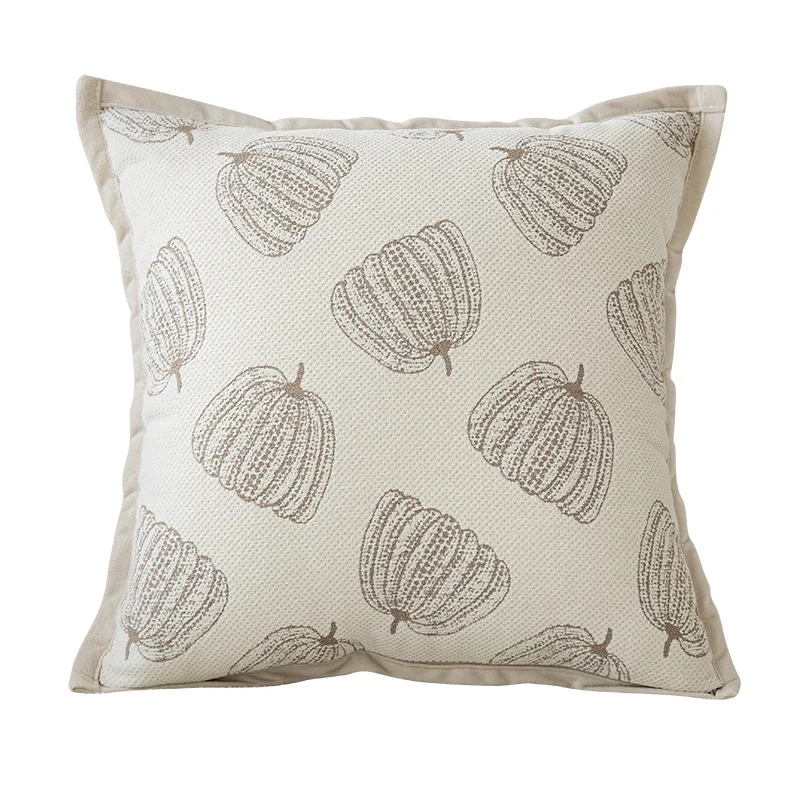 Jacquard Pumpkin Decor Modern Comfortable Cushion Cover Tuft Embroidery Throw Pillow Case for Living Room or Floor Use