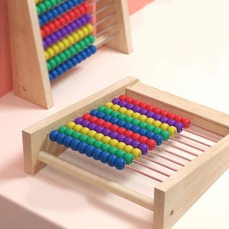 Popular Wooden Abacus Math Toy Rainbow Abacus Toy Mathematical Operation Toy For Child