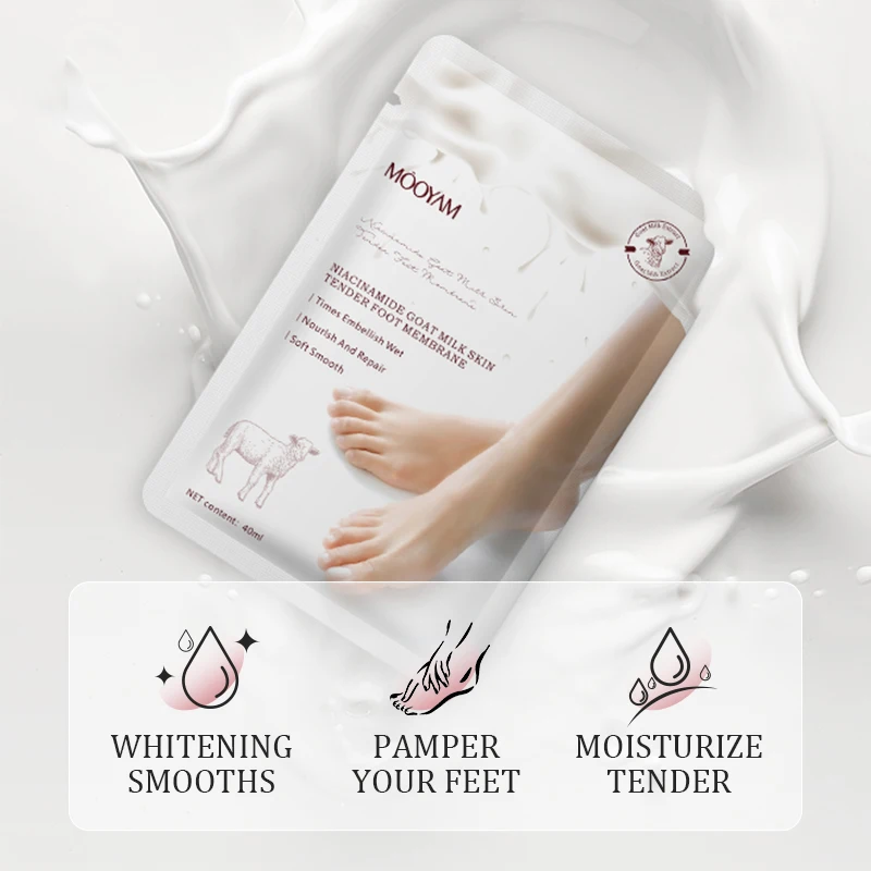 Private Label Foot Spa Care Goat Milk Foot Masks Removes Dead Skin Peeling Foot Mask