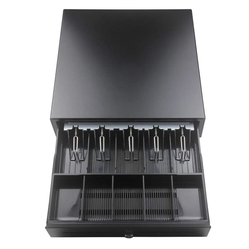 China High Quality Black Hot Selling Cash Drawer with 5 Bill 8 Conis Mini Cash Drawer for Pos with RJ11