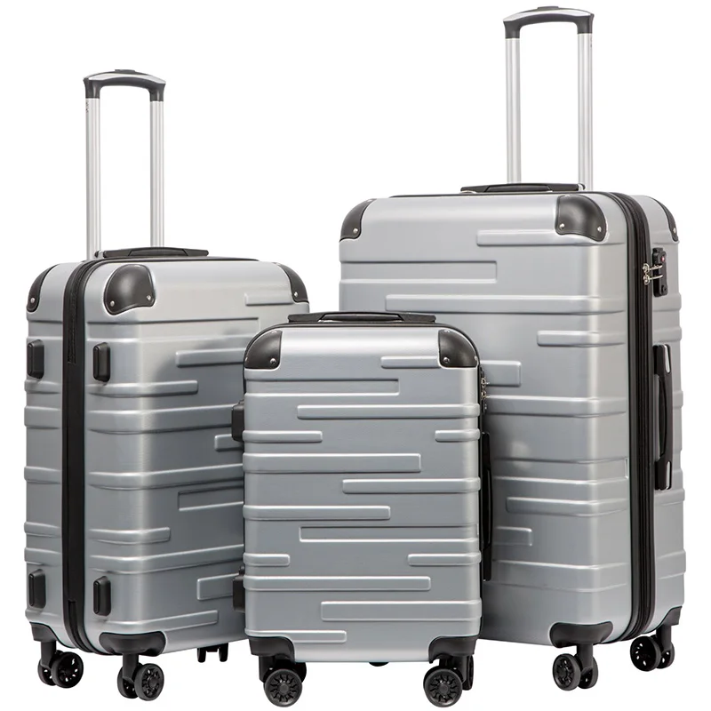 luggage sets 3 piece case suitcase travel for outdoors ABS Spinner Built-In TSA lock 20in 24in 28in Carry on