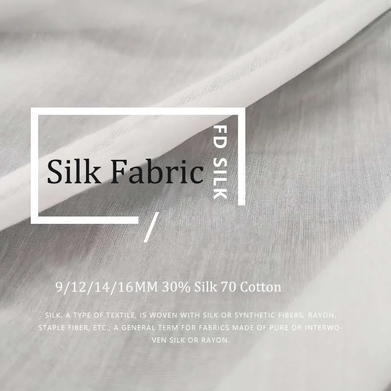 9/12/16 MM Silk Cotton Fabric 140 width 30% Mulberry Silk 70% Cotton Fabric