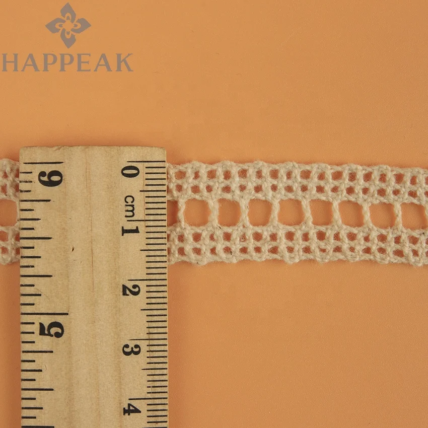 HAPPEAK Factory Wholesale Crochet Trim Border Cotton Water Soluble Lace Trimming Embroidered Wedding Lace