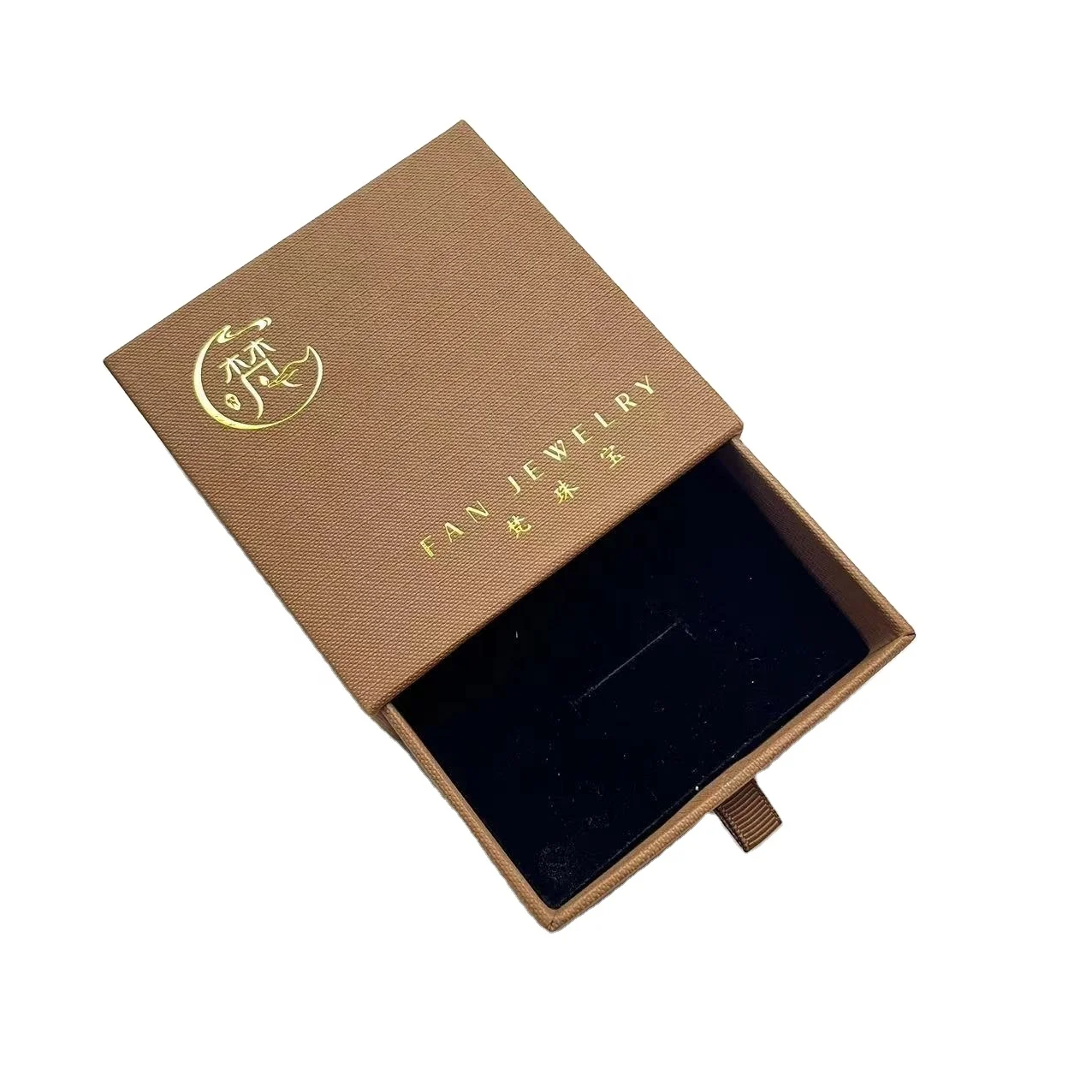 Customized Small Jewelry Packaging Box Unique Jewelry Packaging with Velvet Jewellery Pouch Bag Logo Printed