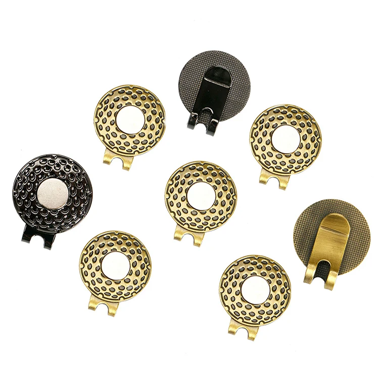 Wholesale Custom Metal Logo Iron Zinc Alloy Blank Hat Brim Clip Holder Magnetic Golf Ball Marker Hat Clips