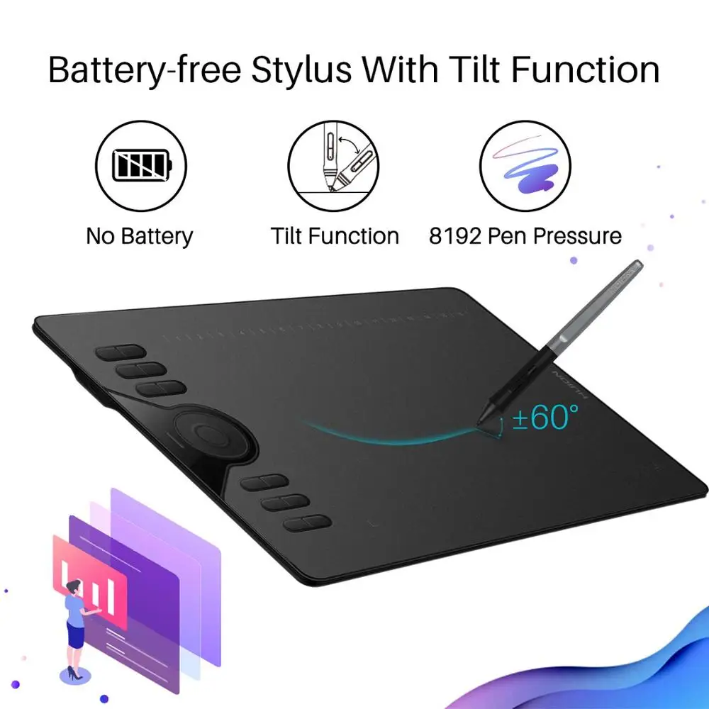 Графический планшет для рисования HUION hs610, оптовая продажа с фабрики