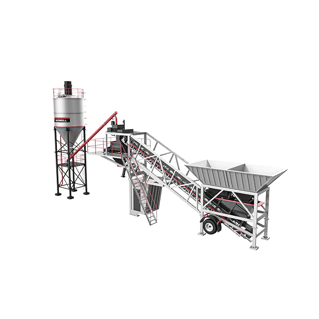 Cement concrete mixing processing line Mobile batching plant for sale