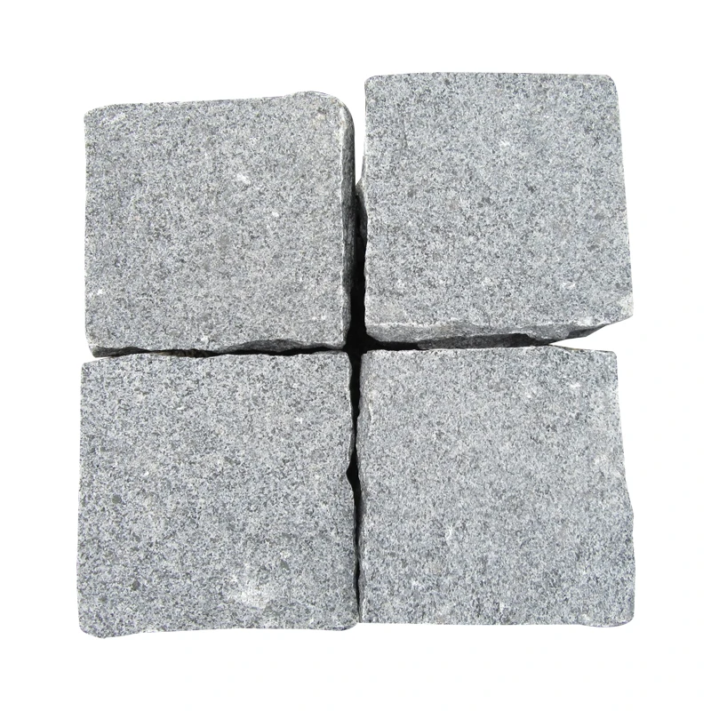 Natural Split Light Grey granite  G654 Cube Paving Stone Granite Cobble