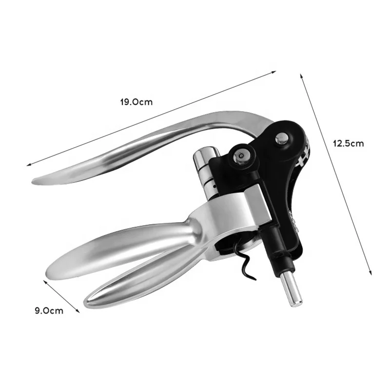 Wine Opener Kit With Foil Cutter, Wine Stopper And Extra Spiral, Wine Bottle Opener Corkscrew Set
