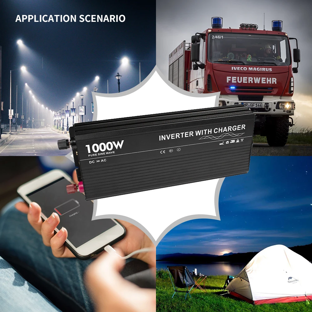 1000W UPS Pure sine wave Inverter with uninterrupted battery charger