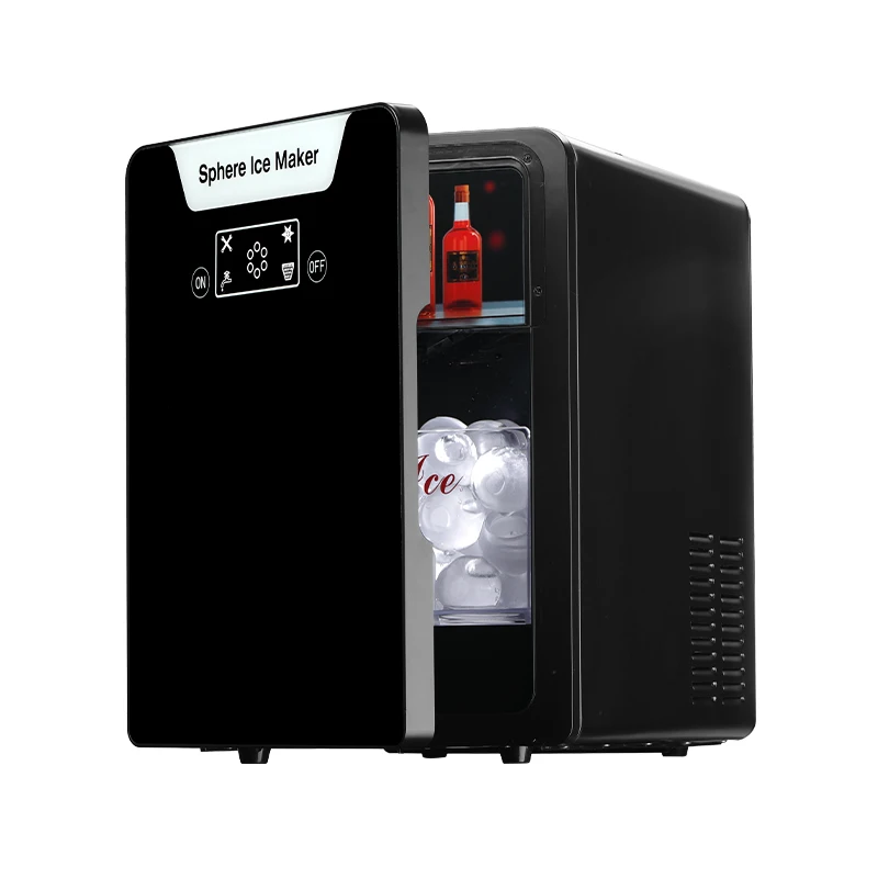 Automatic Commercial Round Ice Maker Machine Countertop Stainless Steel Energy Saving Sphere Ice Maker For Whiskey