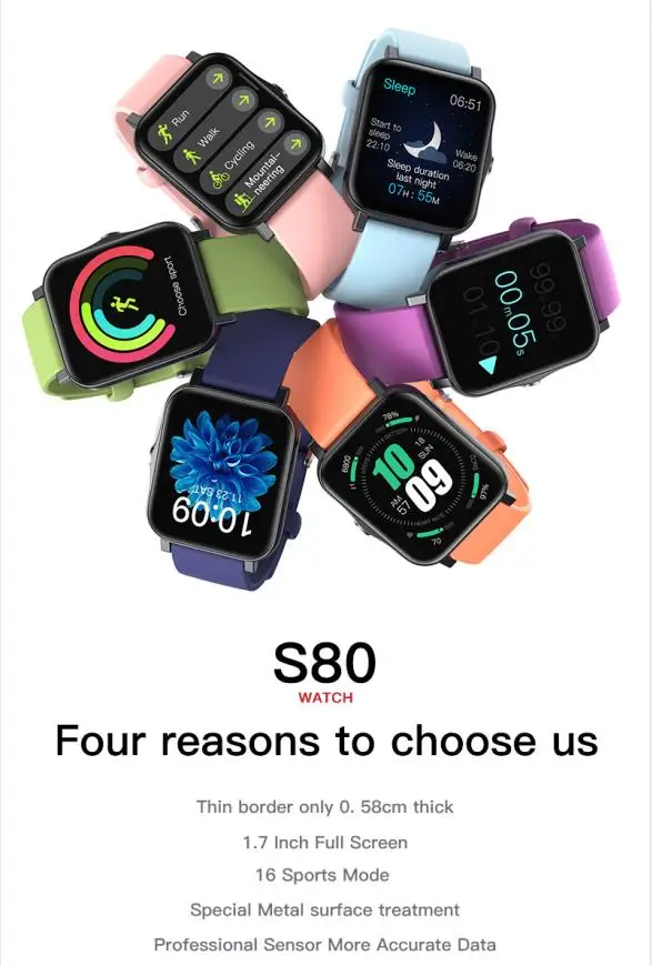 Sport Smart Watch  with Heart Rate Monitor and Sleep Monitor Activity Tracker Pedometer for Men Women