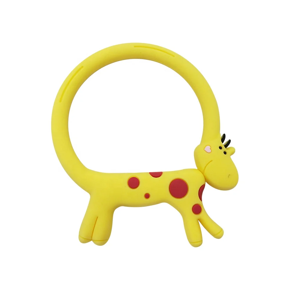 Silicone Soft Teething Bracelet Silicone Safe Cute Animal Teething Ring Toy For Baby
