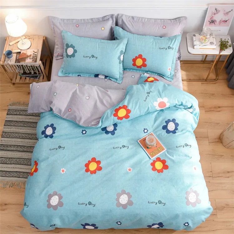 Wholesale Woven Bedding linen Quilt Double Polyester Bed Sheets Set With Pillow Cover