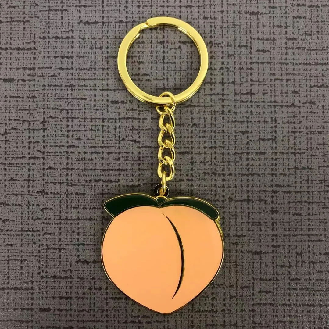 
Handmade charm colorful enamel peach keychain 