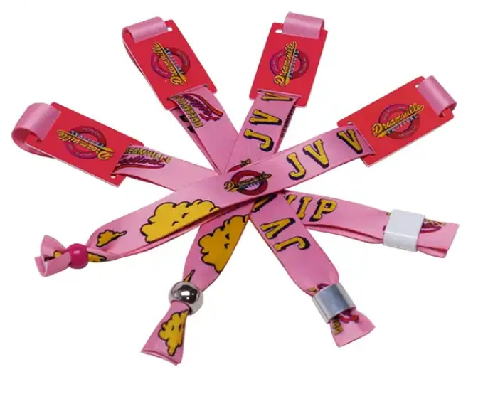 cheap no minimum Custom Vip Party Pass Festival Fabric Wristbands Events Rfid Wrist Band with PVC tag For Concert