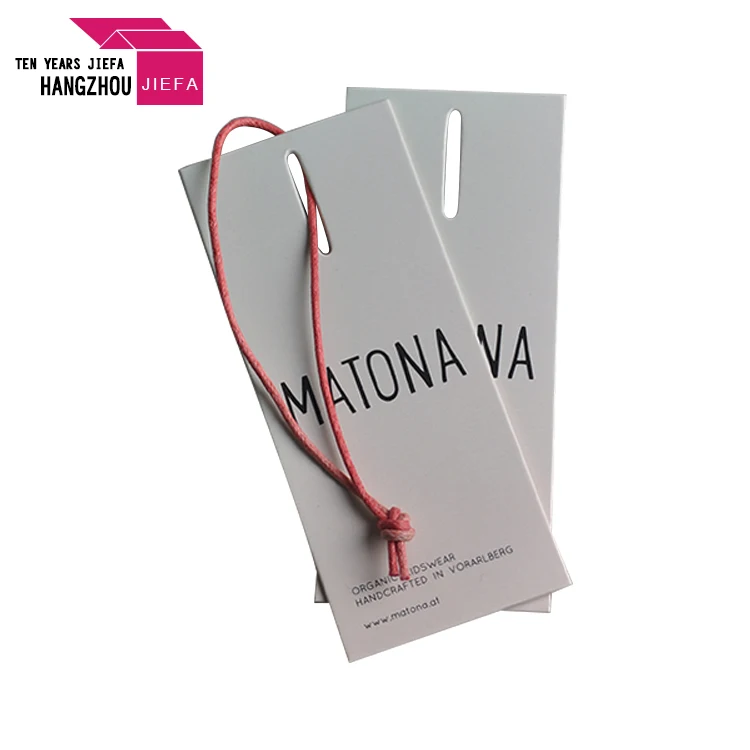 Beautiful Style Hang Tag With Customized Logo Special Hole With Wax Cord Fashion Garment Tag