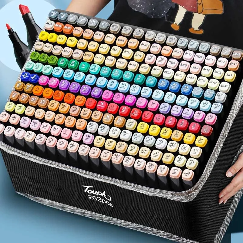 Premium 80Color Marker Pen Set with Nylon Bag for Children s Handpainted Artwork DoubleHeaded Watercolor Pen Kit