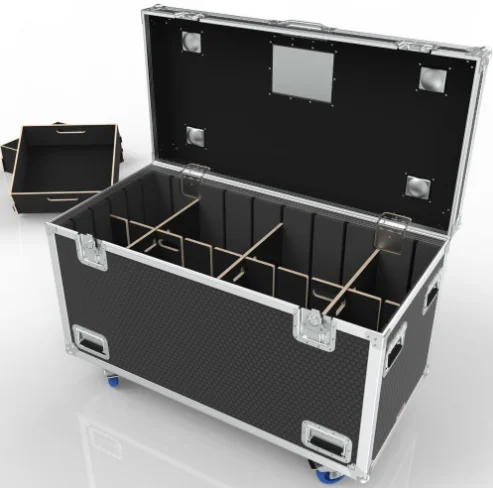 Portable fireproof aluminum flight case with rigid EVA foam insert, suitable for storage  case of tools and hardware accessories