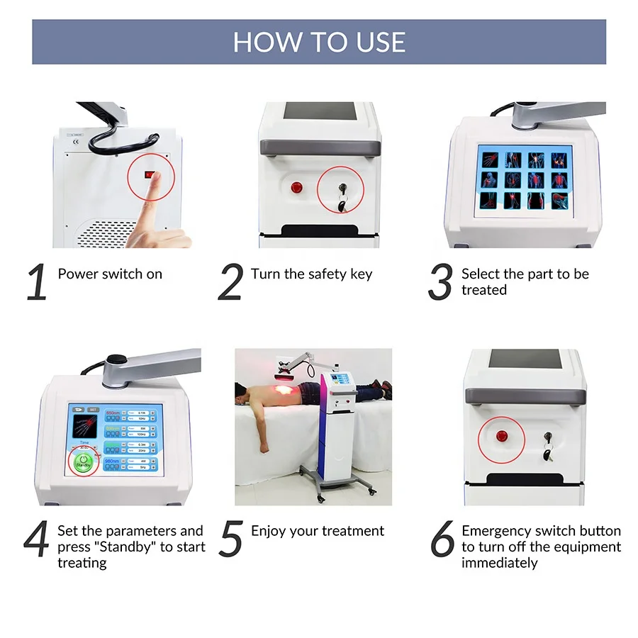 30 watt dual wave class iv high power chiropractic laser therapy device unattended for pain management