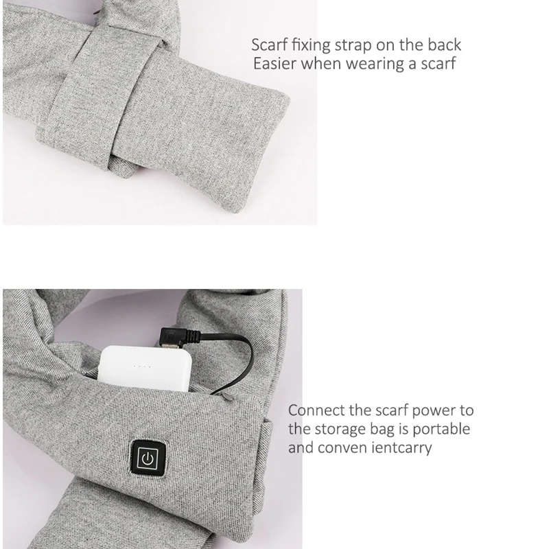 EMAF 2021 washable graphene far infrared sweet heating up heat pack neck scarves scarfd scarf knitting belt Prevent overheating