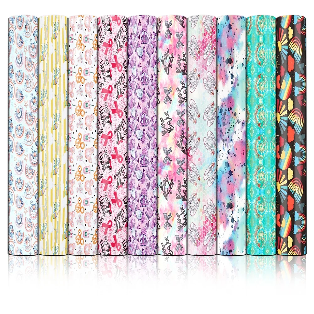 10inchx25Yard Colorful  Printable Cartoon Designs Printing HTV Vinyl Film Heat Transfer Vinyl For Clothing