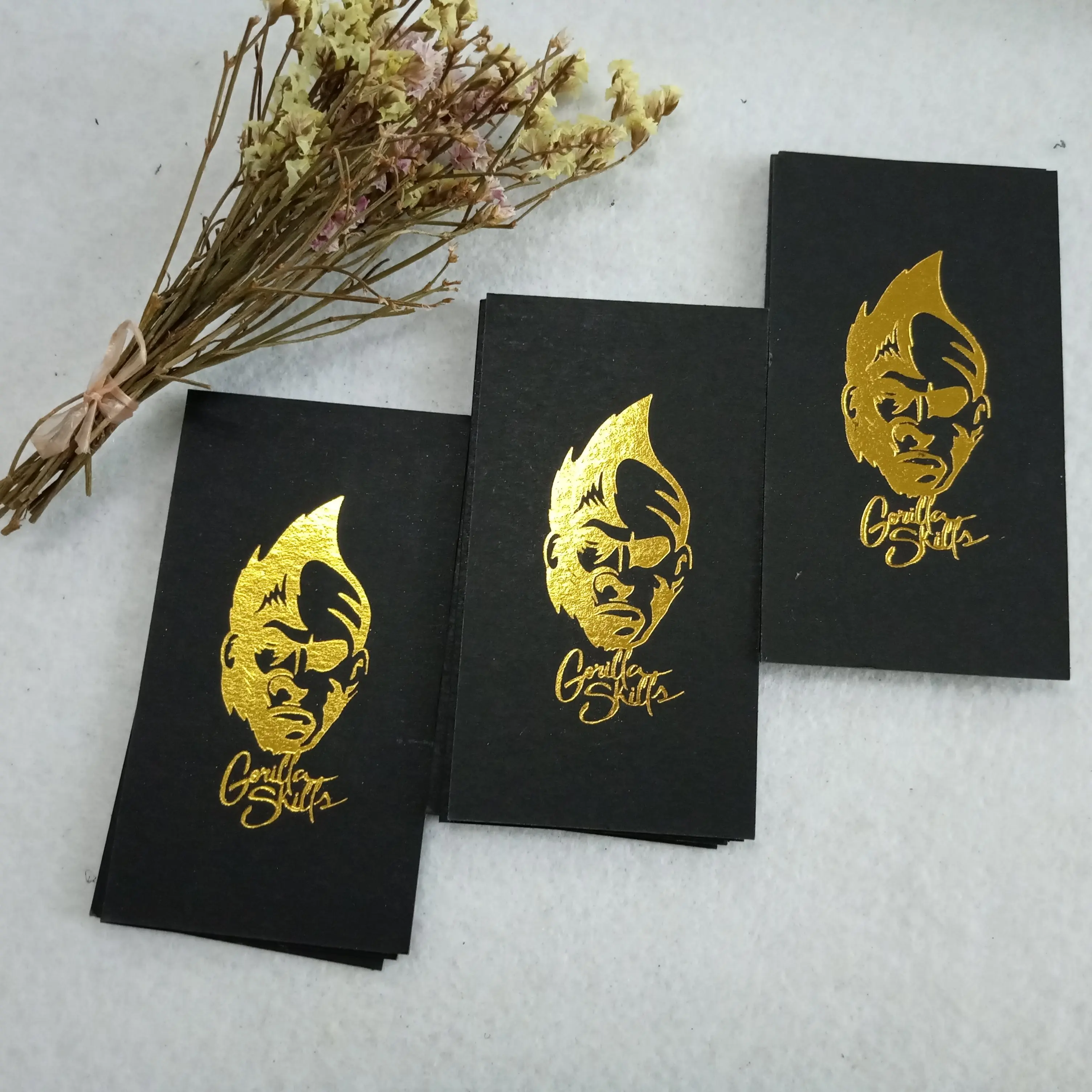 High quality custom printed luxury gold foil embossed hot stamping business card