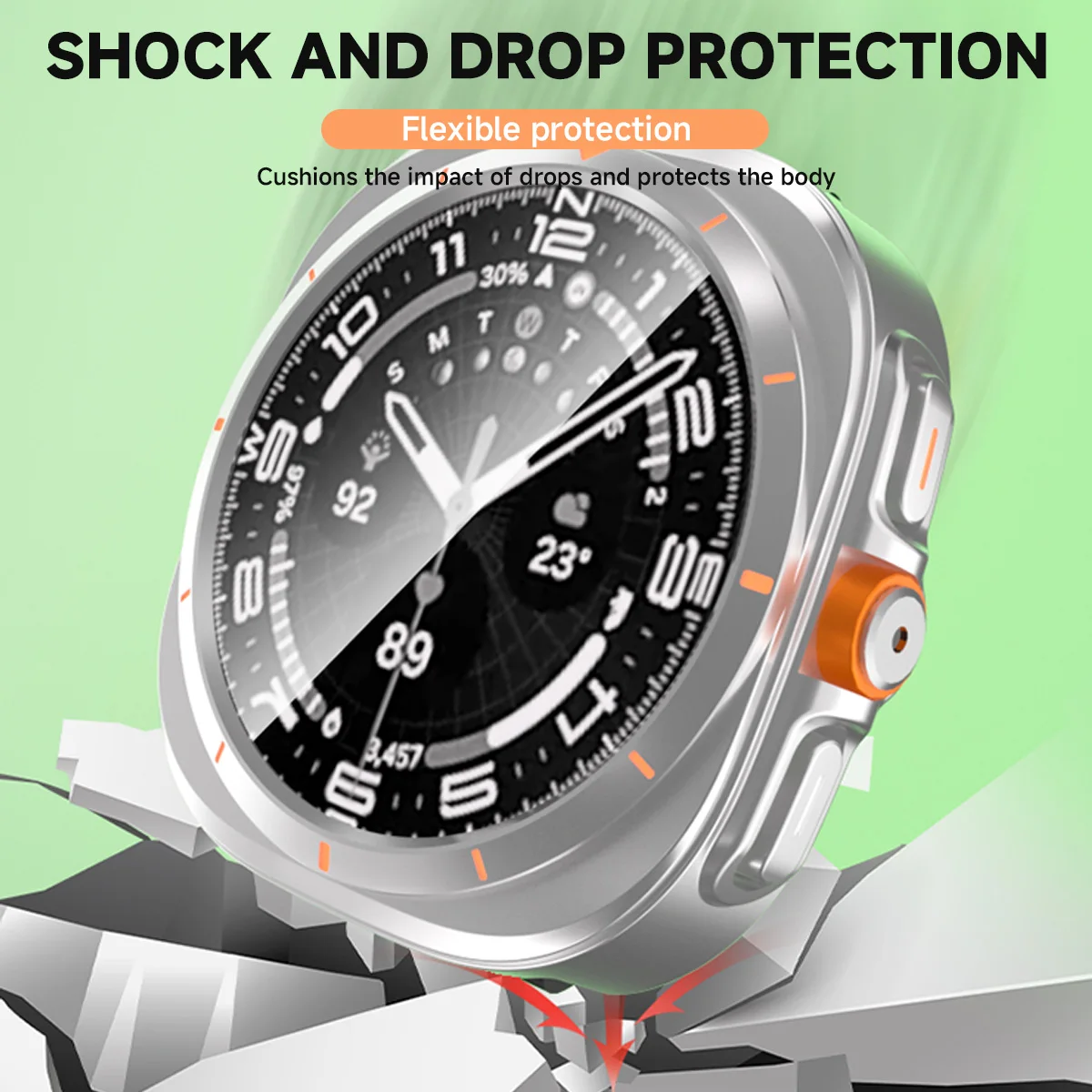Change To Ultra Case for Samsung Galaxy Watch 7 44mm 40mm Accessories Protective Case Screen Protector Glass for Galaxy Watch 6
