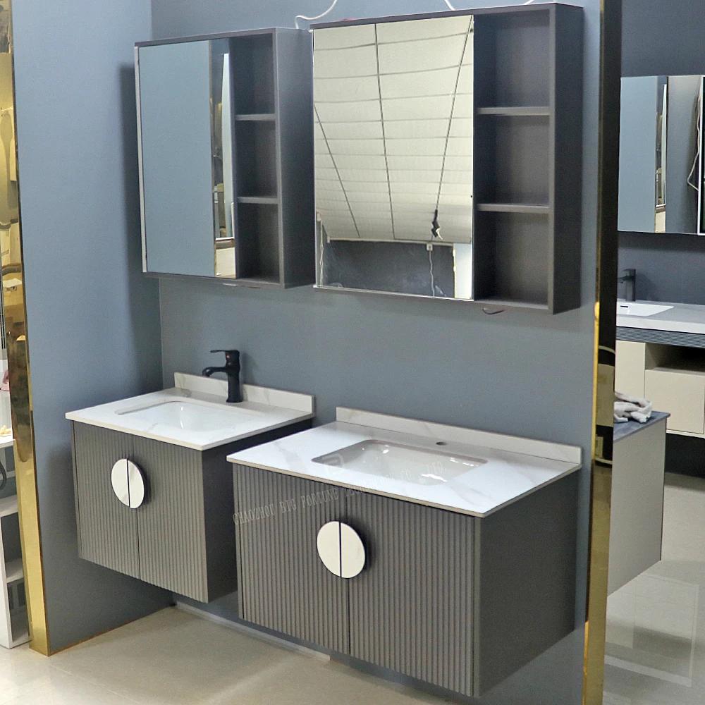 Factory bathroom vanity set combination modern style wall mounted bathroom mirror cabinets for sale