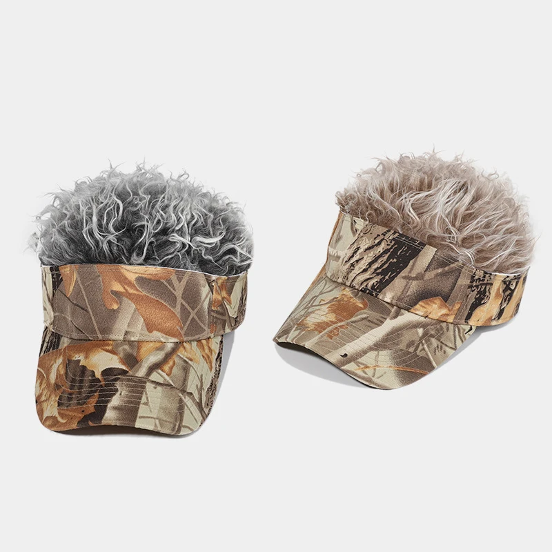 wholesale mens hair sun visor adjustable novelty funny outdoor party vig camo hair visor