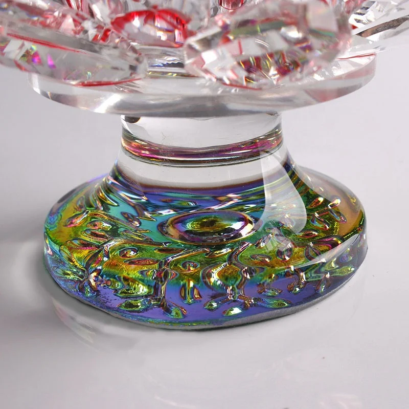 Wholesale Buddhist Religion Votive Crystal Glass Lotus Flower Candle Holder Home Goods Tea Light Ghee Candle Wax Holder