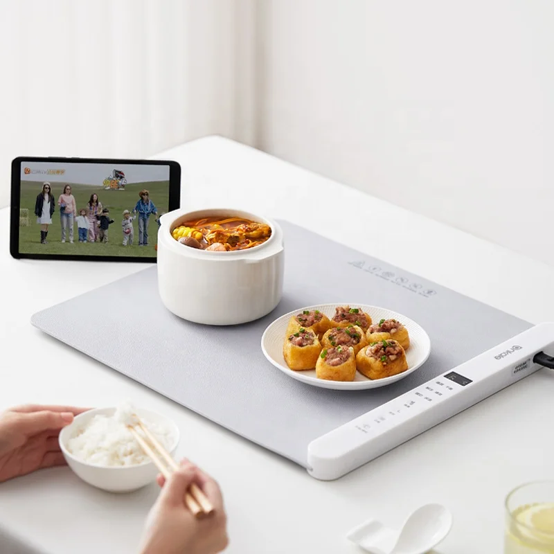 Portable Kitchen Food Warmers Roll Silicone Heating Mat Foldable Electric Warming Tray Roll-up Fast Heating Tray Mat