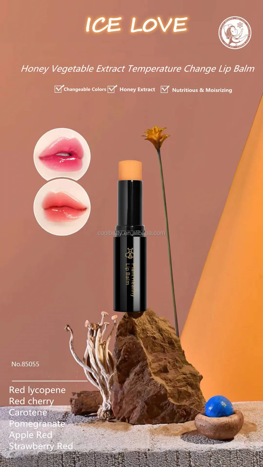 Honey vegetable extract temperature change lip balm lipstick moisturizing repair food grade lip balm