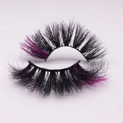 3d 20mm 25mm best seller colored real strips mink eyelashes with different colors