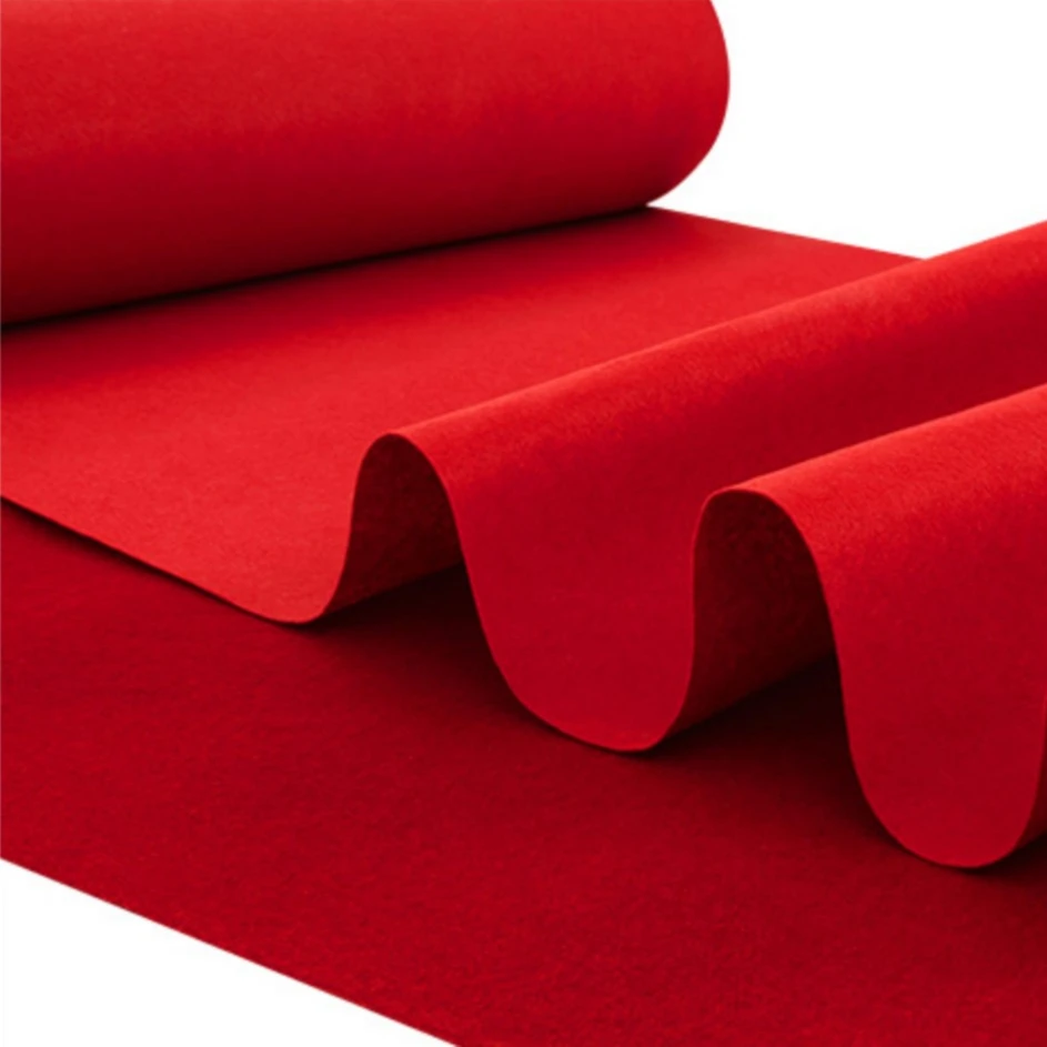 Wall To Wall  Plain And Strip Non-woven Exhibition Wedding Red Carpet